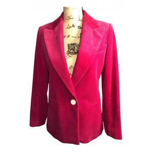 SANDRO Deep Pink Wide Wale Corduroy Blazer 36 4 $450 Barbiecore